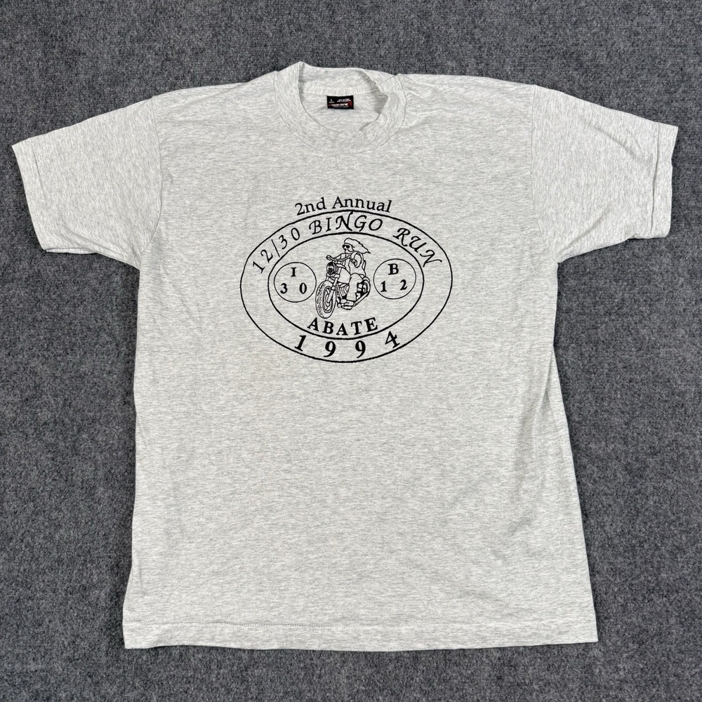 🏍️ Vintage 1994 ABATE of California Motorcycle T Shirt L Fruit of the Loom USA